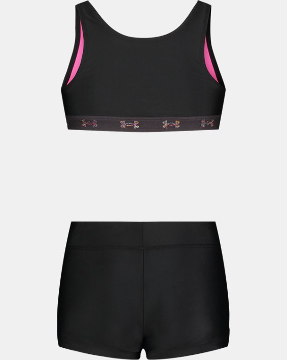 Little Girls' UA Swim Shorts Set, Black, pdpMainDesktop image number 1